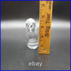 Baccarat Crystal Bird Paperweight Figurine 7 Clear Glass Modernist Minimalist