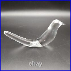 Baccarat Crystal Bird Paperweight Figurine 7 Clear Glass Modernist Minimalist