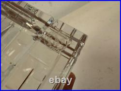 Baccarat France Clear Crystal Small Cube Form Paperweight with Brick Style Design