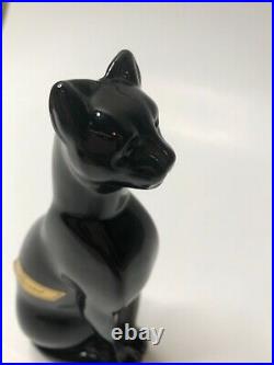 Baccarat France Crystal Signed Black Cat Egyptian Figurine Paperweight 6