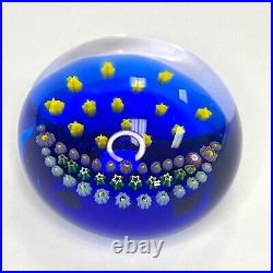 Baccarat Moon Stars Millefiori Art Glass Paperweight Celestial Night Sky France