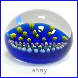 Baccarat Moon Stars Millefiori Art Glass Paperweight Celestial Night Sky France