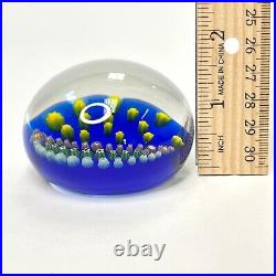 Baccarat Moon Stars Millefiori Art Glass Paperweight Celestial Night Sky France