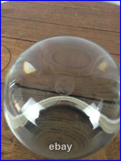 Baccarat Sirius Clear Crystal Ball Orb Sphere with Original Stand #WH-7