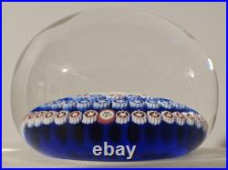 Baccarat WE THE PEOPLE Blue Millefiori Glass Paperweight Stamped 1987 France