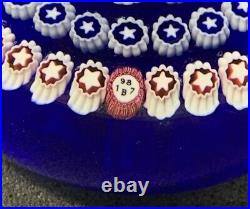 Baccarat WE THE PEOPLE Millefiori Paperweight, Signed! 1987! RARE HARD TO FIND