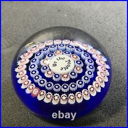 Baccarat WE THE PEOPLE Millefiori Paperweight, Signed! 1987! RARE HARD TO FIND