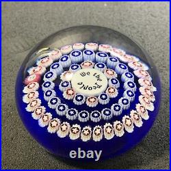 Baccarat WE THE PEOPLE Millefiori Paperweight, Signed! 1987! RARE HARD TO FIND