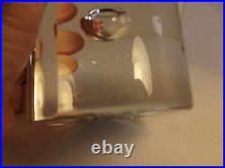 Barbini Signed Clear Art Glass Column with Flat Side & Bubble RARE 3 pounds