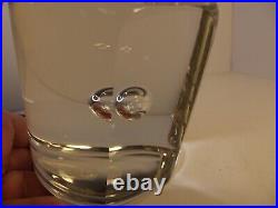 Barbini Signed Clear Art Glass Column with Flat Side & Bubble RARE 3 pounds