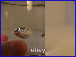 Barbini Signed Clear Art Glass Column with Flat Side & Bubble RARE 3 pounds