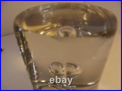 Barbini Signed Clear Art Glass Column with Flat Side & Bubble RARE 3 pounds