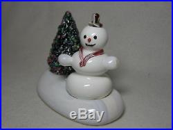 Beautiful Cape Cod Glass Works Christmas Tree And Snowman Art Glass Paperweight