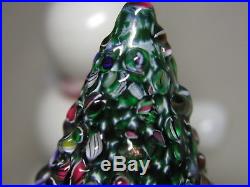 Beautiful Cape Cod Glass Works Christmas Tree And Snowman Art Glass Paperweight