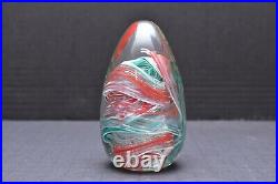 Beautiful Egg Shaped David Lindsay Studio Art Glass Paperweight SIGNED