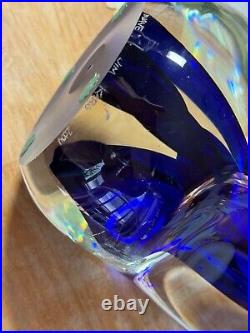 Beautiful Jim Karg 13 free-form glass sculpture title wave signed & dated