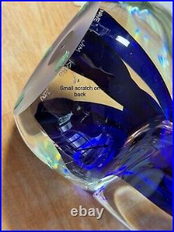 Beautiful Jim Karg 13 free-form glass sculpture title wave signed & dated