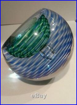 Beautiful Kit Karbler Michael David Blake Street Glass Studio Prism Paperweight