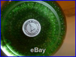 Beautiful PARABELLE Colorful Green Mixed MILLEFIORI Art Glass PAPERWEIGHT
