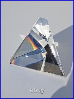 Beautiful Rare Vtg Steuben Glass Art Pyramid Prism Paperweight Signed Steuben