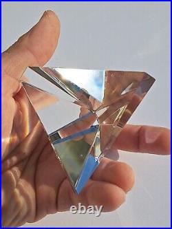 Beautiful Rare Vtg Steuben Glass Art Pyramid Prism Paperweight Signed Steuben