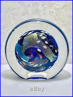 Beautiful Rollin Karg Dichroic Art Glass Paperweight/Sculpture signed 1998