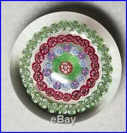 Beautiful Signed Baccarat Concentric Millefiori Paperweight 2 5/8
