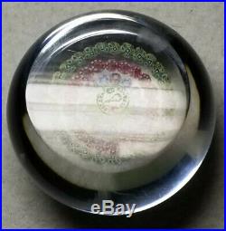 Beautiful Signed Baccarat Concentric Millefiori Paperweight 2 5/8