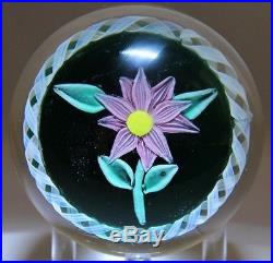 Beautiful VINTAGE Attributed KONTES Flower CLEMATIS Glass Torsade PAPERWEIGHT