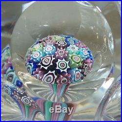 Beautiful Vintage American Fred Ogren Millefiori Cased Faceted Paperweight