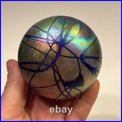 Beautiful Vintage Signed Gary Levay Art Glass Paperweight Estate Find 3 Wide