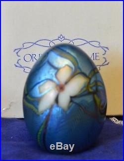 Beautiful handmade signed glass paper weight by ORIENT & FLUME