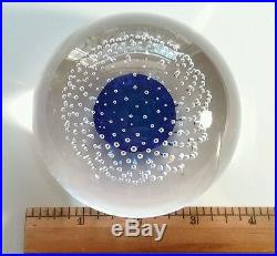 Big Beautiful Studio Glass Paper Weight Blue Bubbles Young Constantin Free Ship