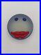 Borowski-Art-Glass-Paperweight-Smiley-Face-Red-Lips-Signed-Blue-Red-Vintage-01-luzz