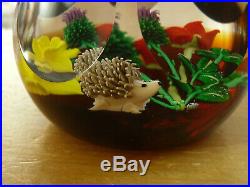 Boxed Ltd Ed Caithness/Whitefriars Hedgehog Paperweight Monk Cane(23/50)
