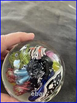 Breathtaking Mark Eckstrand Signed Coral Reef Aquarium Art Glass Paperweight EUC