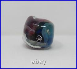 Bruce Freund'98 Rainbow Gold Swirl Art Glass Paperweight Signed