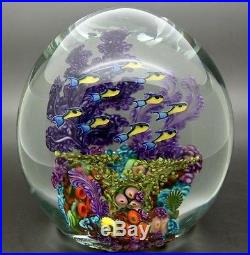 CHRIS HEILMAN Blue Runner Coral Reef 98 Glass Magnum Paperweight, Aprx 5.5Hx5W