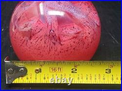 Caithness Inferno Scotland Glass Paperweight Red Ball Controlled Bubbles withBox