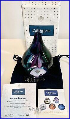 Caithness Scotland Limited Edition of 250 Fuchsia Fantasy Paperweight #53/250