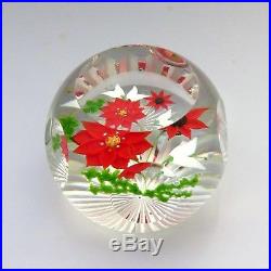 Caithness Whitefriars LE Winter Bouquet glass paperweight / presse papiers
