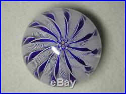 Cape Cod Glass Works Art Glass Crown Paperweight With Clichy Rose Signature Cane