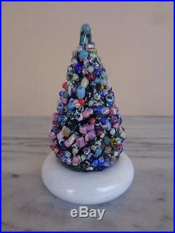 Cape Cod Glass Works Millefiori Latticino Christmas Tree Figurine / Paperweight