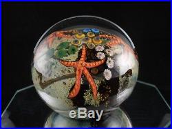 Cathy Richardson Art Glass 3 Starfish & Coral Reef Paperweight 2005