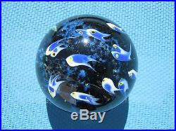 Cathy Richardson SEALIFE Art Glass PAPERWEIGHT School of Blue Fish, Signed, 2014