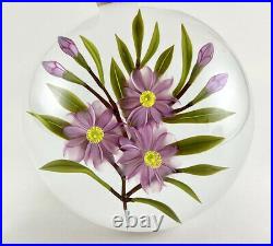 Chris Buzzini Art Glass Pink Blossom Flower Bouquet Paperweight Limited Ed 9/25