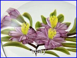 Chris Buzzini Art Glass Pink Blossom Flower Bouquet Paperweight Limited Ed 9/25