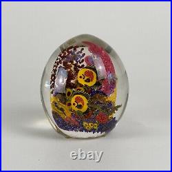 Chris Heilman Egg Shaped Art Glass Aquarium,'Coral Reef' Series, Butterfly Fish