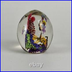 Chris Heilman Egg Shaped Art Glass Aquarium,'Coral Reef' Series, Butterfly Fish