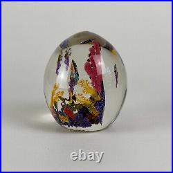 Chris Heilman Egg Shaped Art Glass Aquarium,'Coral Reef' Series, Butterfly Fish